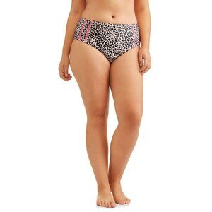 No Boundaries Women's Jr Plus Leopard Catwalk High Waist Swimsuit Bottom Size 3X